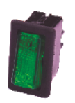 RPSLGA Piano Switch -Light Single Green	